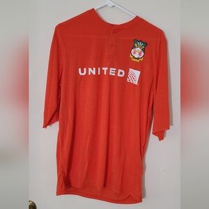 Wrexham AFC Henley Shirt S/M Orange United Polaris Airlines Long Sleeve